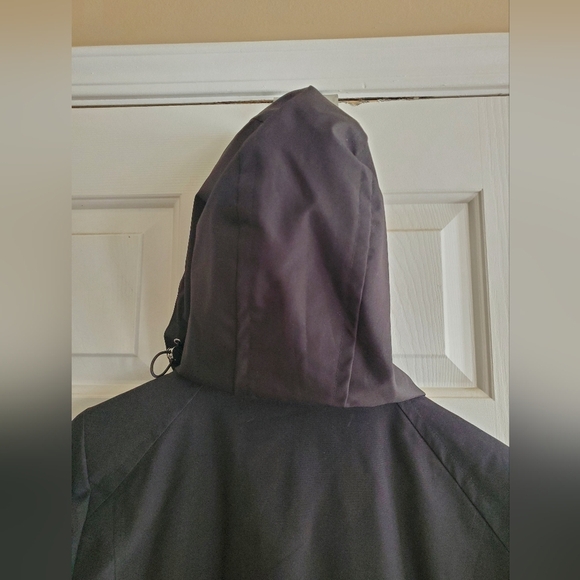 London Fog Women's Water-Resistant Hooded Anorak Coat Small In Black LIKE NEW - Picture 9 of 9